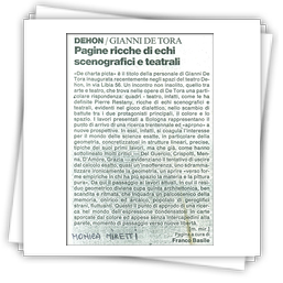 Articolo di Monica Miretti sul resto del carlino del 11.11.1992 x mostra personale al Centro Dehon di Bologna dal 9.11 al 24.12 1992
